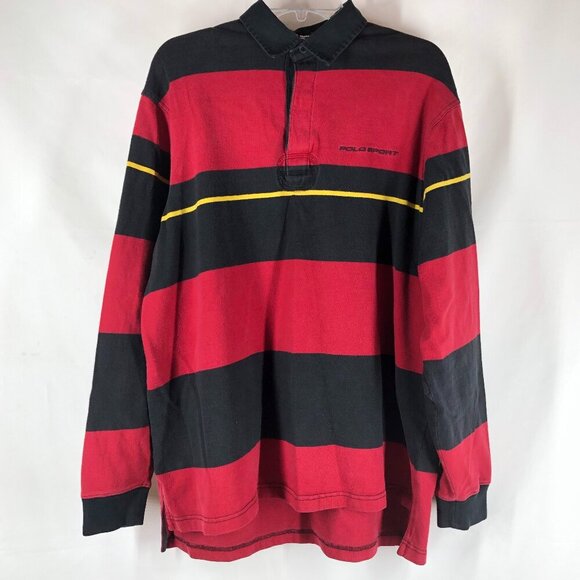 Ralph Lauren Polo Sport Other - Ralph Lauren Polo Sport Red/Black L/S Pullover Shirt w/Reinforced Elbows